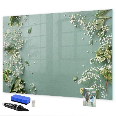 Decoratief glazen wandbord beschrijfbaar en magnetisch Een stijlvol bord voor notities en foto's