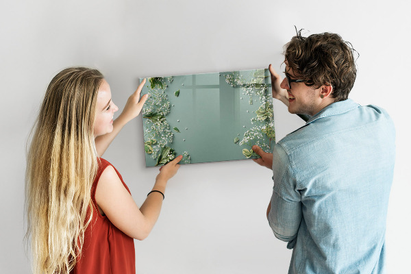 Decoratief glazen wandbord beschrijfbaar en magnetisch Een stijlvol bord voor notities en foto's