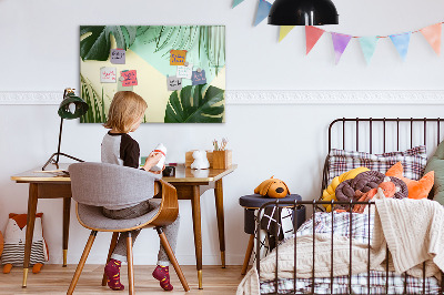 Decoratief glazen wandbord beschrijfbaar en magnetisch Stijlvol memobord met planten