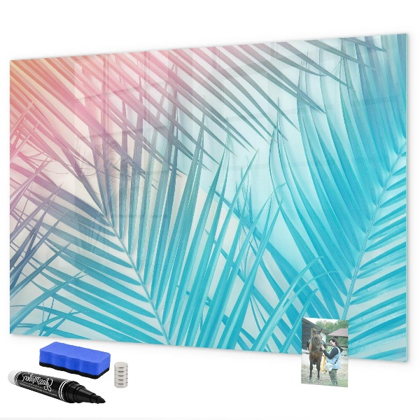 Memobord van glas met print inclusief neodymium magneten Een kleurrijk prikbord voor notities en foto's