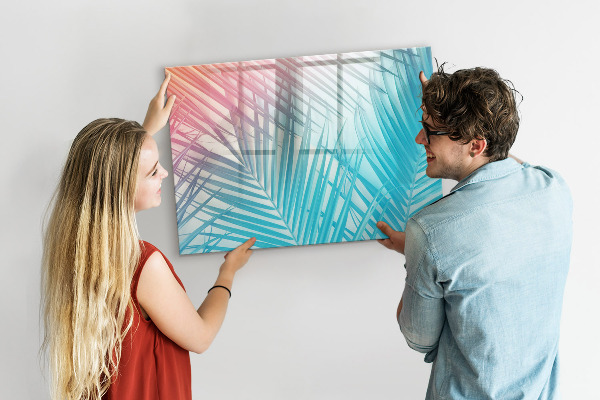 Memobord van glas met print inclusief neodymium magneten Een kleurrijk prikbord voor notities en foto's