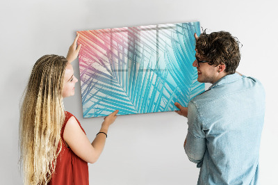 Memobord van glas met print inclusief neodymium magneten Een kleurrijk prikbord voor notities en foto's