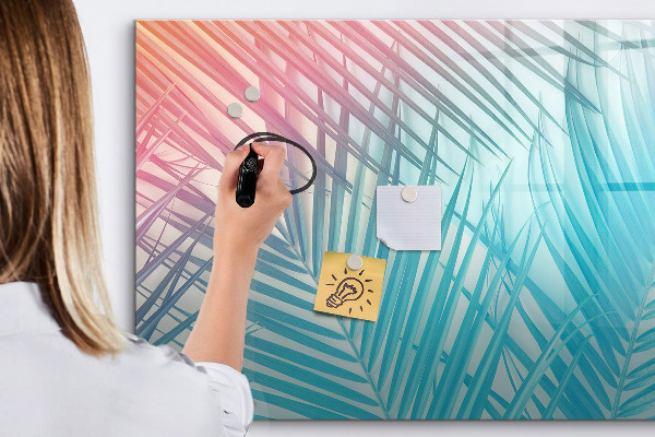 Memobord van glas met print inclusief neodymium magneten Een kleurrijk prikbord voor notities en foto's
