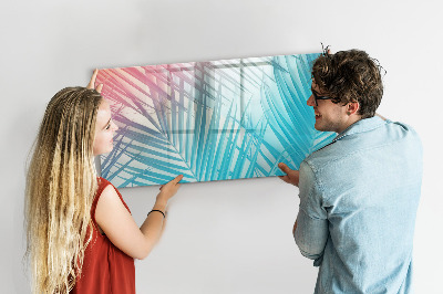 Memobord van glas met print inclusief neodymium magneten Een kleurrijk prikbord voor notities en foto's