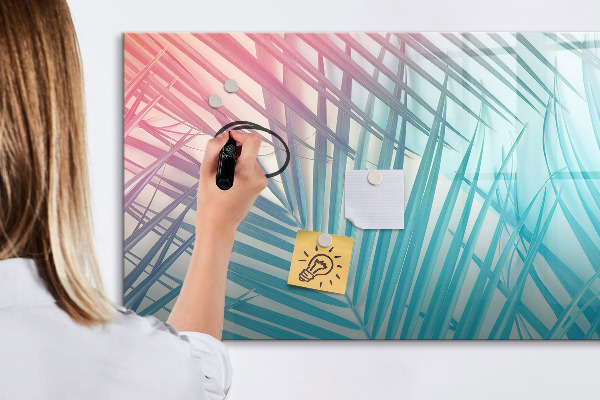 Memobord van glas met print inclusief neodymium magneten Een kleurrijk prikbord voor notities en foto's