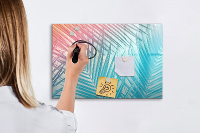 Memobord van glas met print inclusief neodymium magneten Een kleurrijk prikbord voor notities en foto's