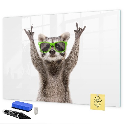 Decoratief glazen wandbord beschrijfbaar en magnetisch Een landschap met een plek voor herinneringen.