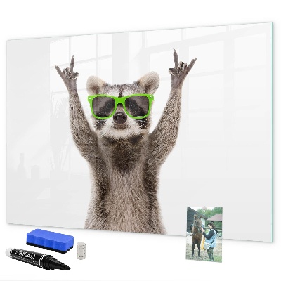 Decoratief glazen wandbord beschrijfbaar en magnetisch Een landschap met een plek voor herinneringen.