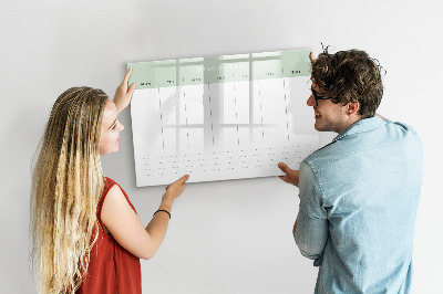 Memobord van glas met print inclusief neodymium magneten Weekplanning met ruimte voor foto's