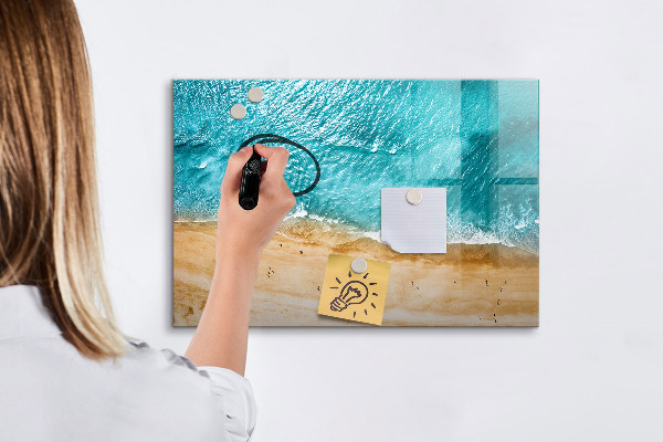 Decoratief glazen wandbord beschrijfbaar en magnetisch Een stijlvol bord voor notities en foto's