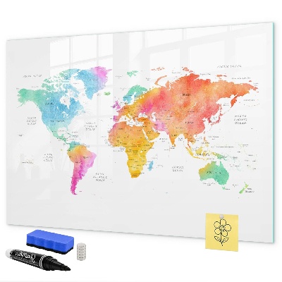Decoratief glazen wandbord beschrijfbaar en magnetisch Herinneringskaart met persoonlijke foto's