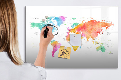 Decoratief glazen wandbord beschrijfbaar en magnetisch Herinneringskaart met persoonlijke foto's