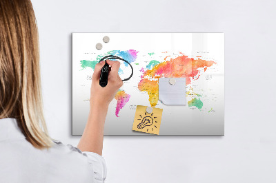 Decoratief glazen wandbord beschrijfbaar en magnetisch Herinneringskaart met persoonlijke foto's