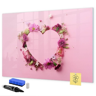 Decoratief glazen wandbord beschrijfbaar en magnetisch Creatief moodboard voor foto's en notities