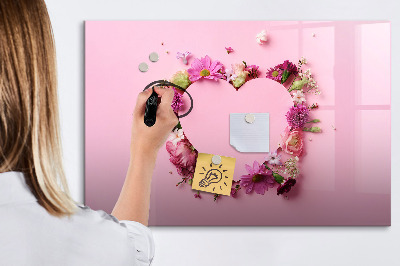 Decoratief glazen wandbord beschrijfbaar en magnetisch Creatief moodboard voor foto's en notities