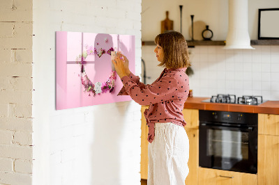Decoratief glazen wandbord beschrijfbaar en magnetisch Creatief moodboard voor foto's en notities