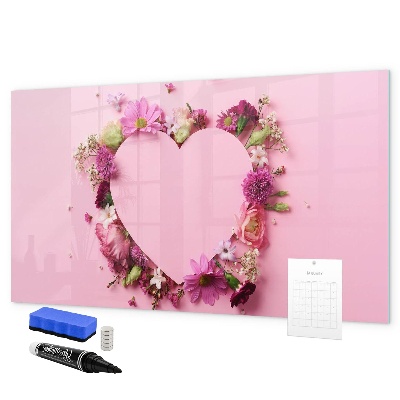 Decoratief glazen wandbord beschrijfbaar en magnetisch Creatief moodboard voor foto's en notities