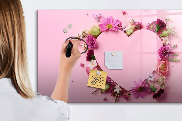 Decoratief glazen wandbord beschrijfbaar en magnetisch Creatief moodboard voor foto's en notities
