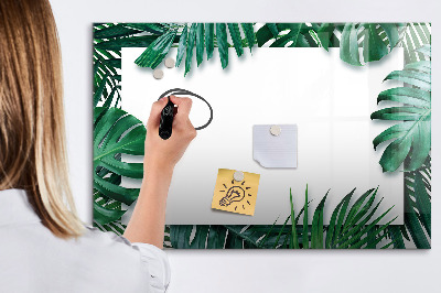 Memobord van glas met print inclusief neodymium magneten Groen bord voor foto's en notities
