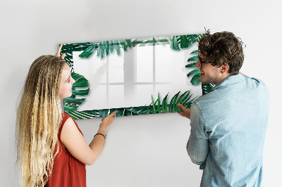 Memobord van glas met print inclusief neodymium magneten Groen bord voor foto's en notities