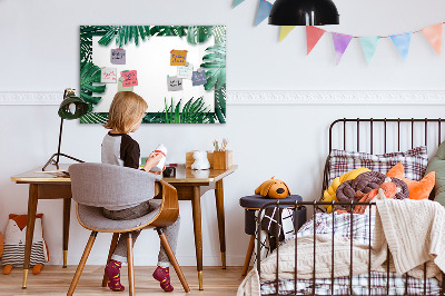 Memobord van glas met print inclusief neodymium magneten Groen bord voor foto's en notities