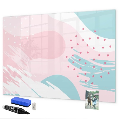 Decoratief glazen wandbord beschrijfbaar en magnetisch Creatief moodboard voor foto's en notities