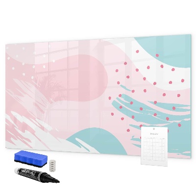 Decoratief glazen wandbord beschrijfbaar en magnetisch Creatief moodboard voor foto's en notities