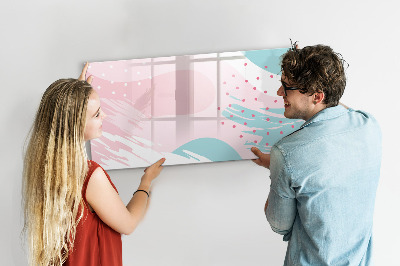 Decoratief glazen wandbord beschrijfbaar en magnetisch Creatief moodboard voor foto's en notities