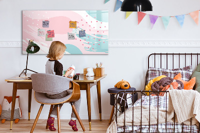 Decoratief glazen wandbord beschrijfbaar en magnetisch Creatief moodboard voor foto's en notities