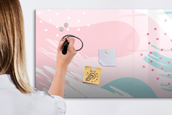 Decoratief glazen wandbord beschrijfbaar en magnetisch Creatief moodboard voor foto's en notities