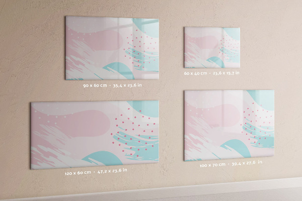 Decoratief glazen wandbord beschrijfbaar en magnetisch Creatief moodboard voor foto's en notities