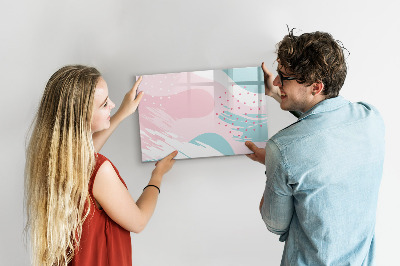 Decoratief glazen wandbord beschrijfbaar en magnetisch Creatief moodboard voor foto's en notities