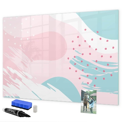 Decoratief glazen wandbord beschrijfbaar en magnetisch Creatief moodboard voor foto's en notities