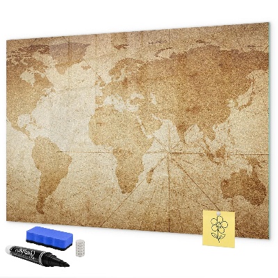 Memobord van glas met print inclusief neodymium magneten Kaart met herinneringen en extra accessoires