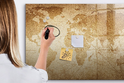 Memobord van glas met print inclusief neodymium magneten Kaart met herinneringen en extra accessoires