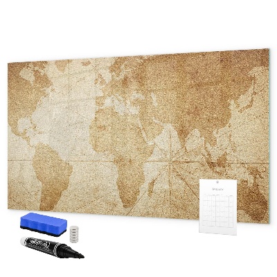 Memobord van glas met print inclusief neodymium magneten Kaart met herinneringen en extra accessoires