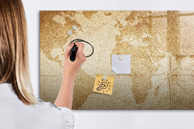 Memobord van glas met print inclusief neodymium magneten Kaart met herinneringen en extra accessoires