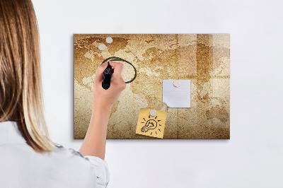 Memobord van glas met print inclusief neodymium magneten Kaart met herinneringen en extra accessoires