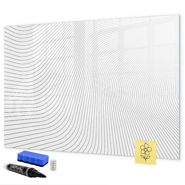 Decoratief glazen wandbord beschrijfbaar en magnetisch Modern prikbord voor foto's en notities