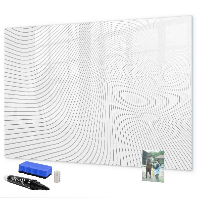 Decoratief glazen wandbord beschrijfbaar en magnetisch Modern prikbord voor foto's en notities