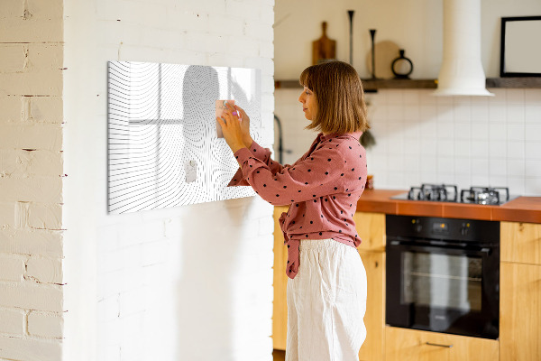 Decoratief glazen wandbord beschrijfbaar en magnetisch Modern prikbord voor foto's en notities