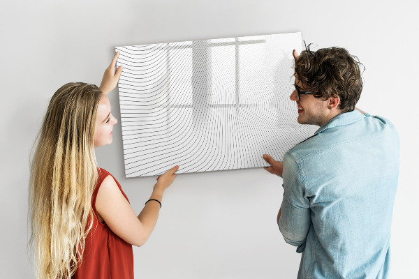 Decoratief glazen wandbord beschrijfbaar en magnetisch Modern prikbord voor foto's en notities