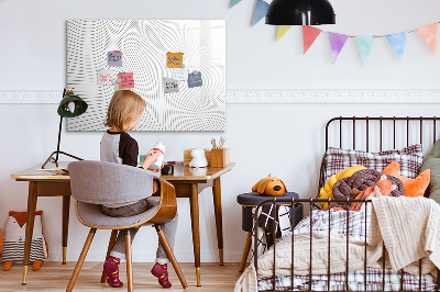 Decoratief glazen wandbord beschrijfbaar en magnetisch Modern prikbord voor foto's en notities