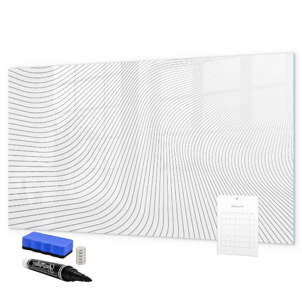 Decoratief glazen wandbord beschrijfbaar en magnetisch Modern prikbord voor foto's en notities