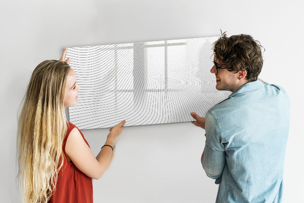 Decoratief glazen wandbord beschrijfbaar en magnetisch Modern prikbord voor foto's en notities