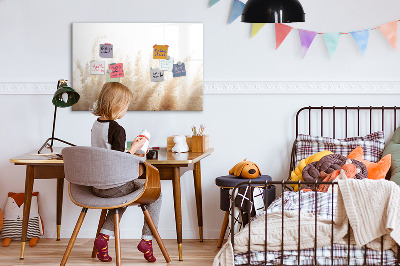 Decoratief glazen wandbord beschrijfbaar en magnetisch Modern prikbord voor foto's en notities