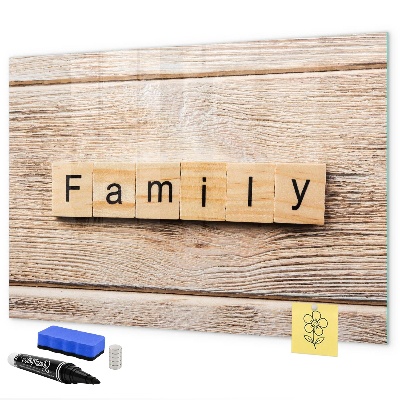 Memobord van glas met print inclusief neodymium magneten Een set voor het presenteren van foto's aan de muur.