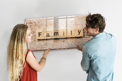 Memobord van glas met print inclusief neodymium magneten Een set voor het presenteren van foto's aan de muur.