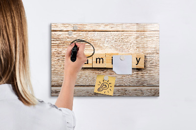 Memobord van glas met print inclusief neodymium magneten Een set voor het presenteren van foto's aan de muur.