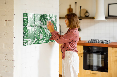 Decoratief glazen wandbord beschrijfbaar en magnetisch Groen bord voor foto's en notities